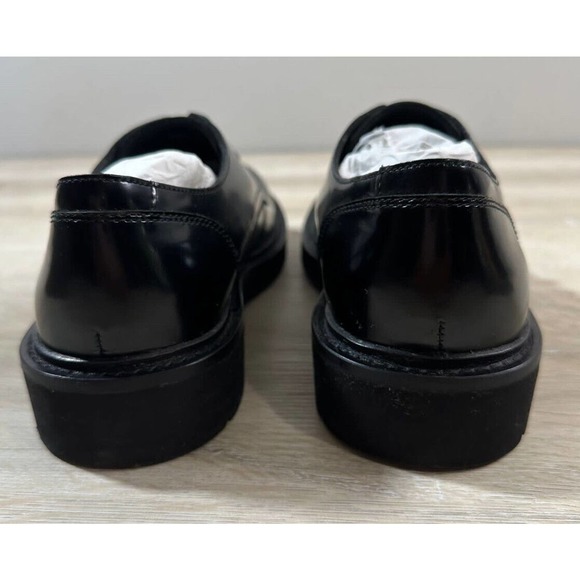 NWB AllSaints Mens 9M Black Mersey Shoe Leather Drawstring, MINOR SPOT SEE PIC - Picture 9 of 11